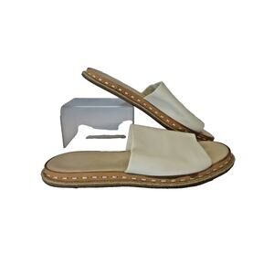 Rag & Bone Cameron Leather Slide Sandals White Casual Comfortable Size 38 US 7.5